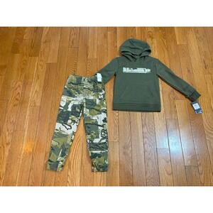 Under Armour Kids Marine OD Green Camo Hoodie and Joggers 2-Piece Set Size 6 NEW